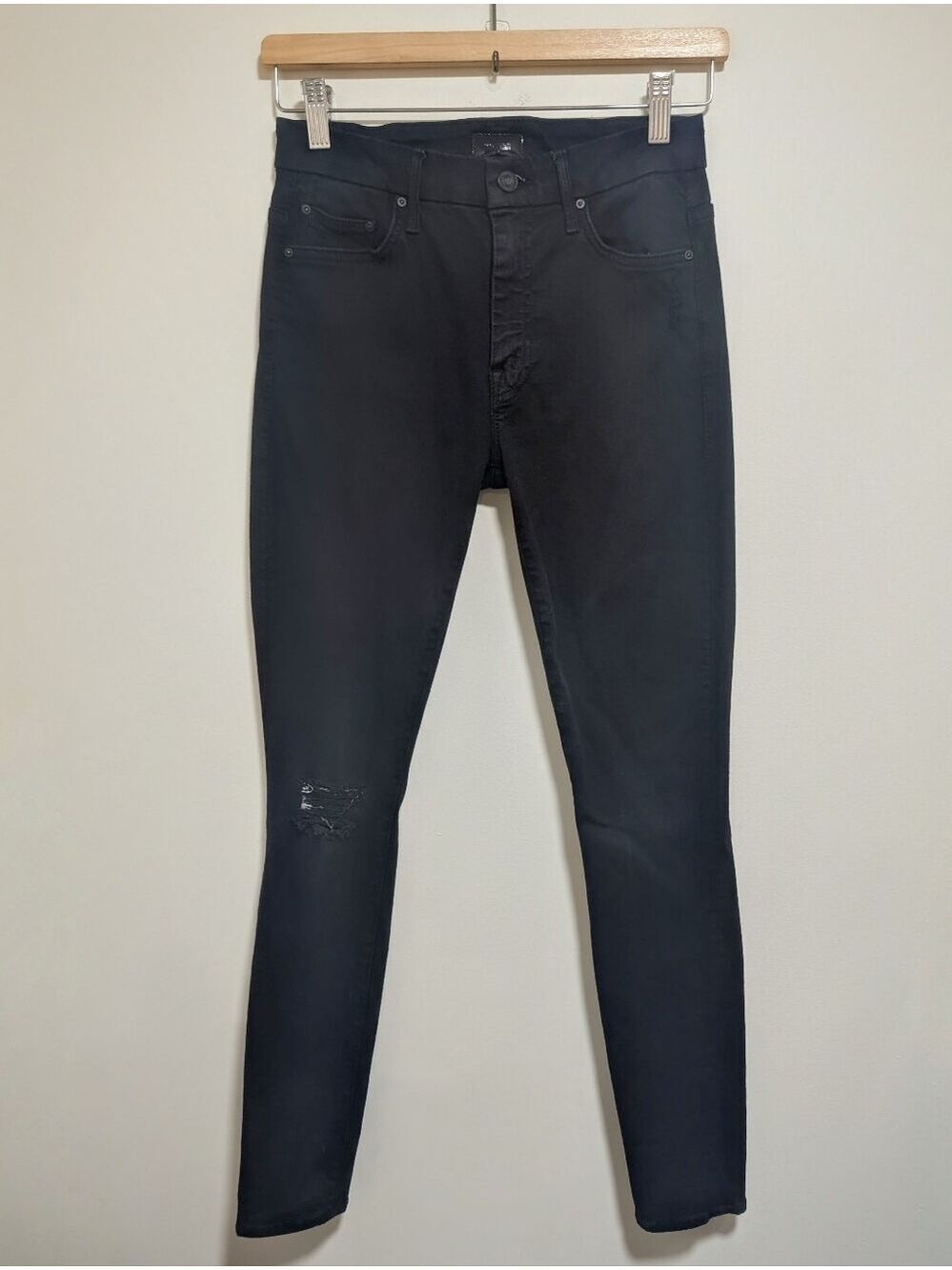 MOTHER | High Waisted Looker Skinny Jeans In Black